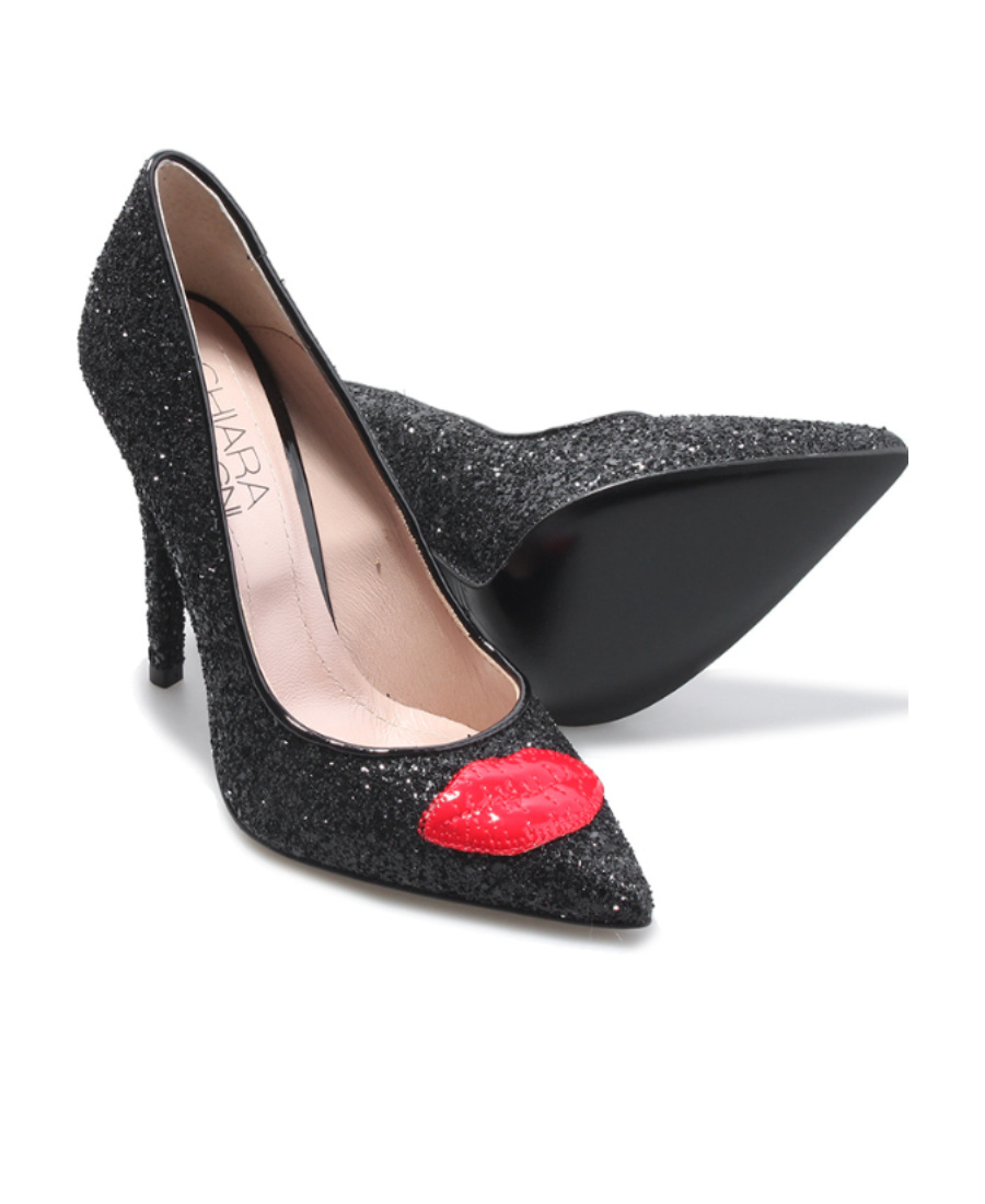 Chiara Ferragni Sequined High Heels In Black