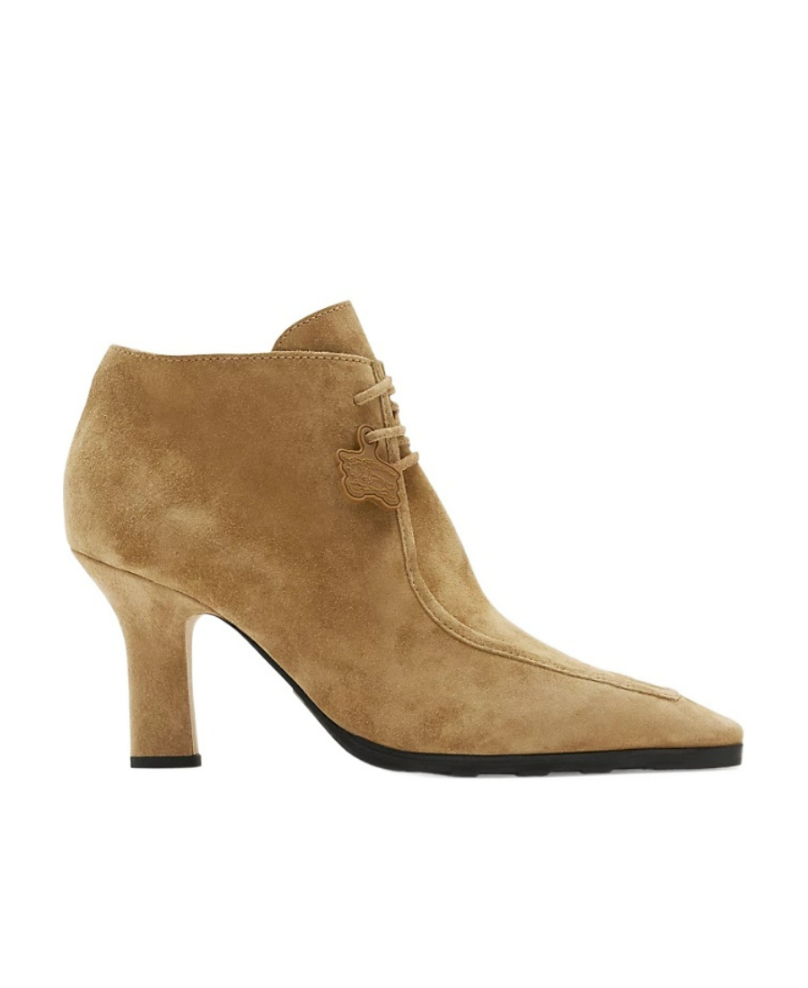 Burberry Suede Storm Ankle Boots In Yellow