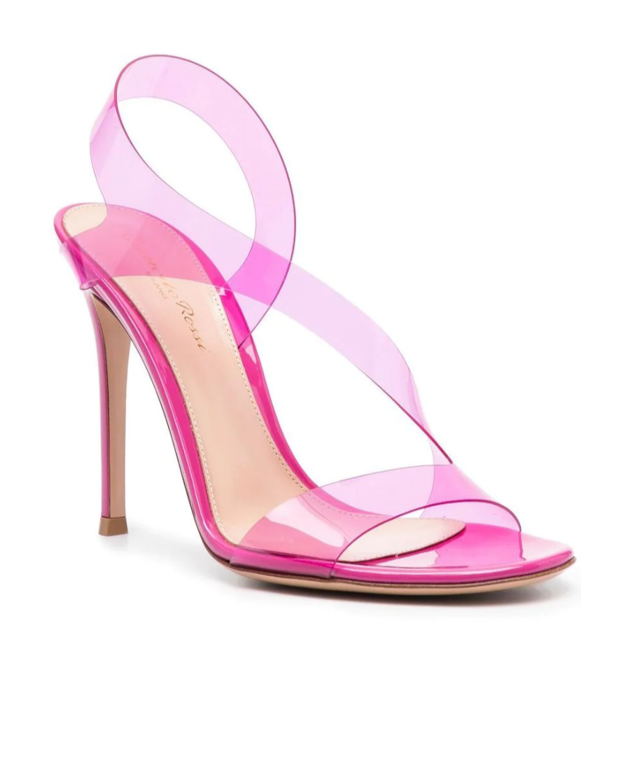 Gianvito Rossi 105mm Metropolis Plexi Slingback Sandals In Pink