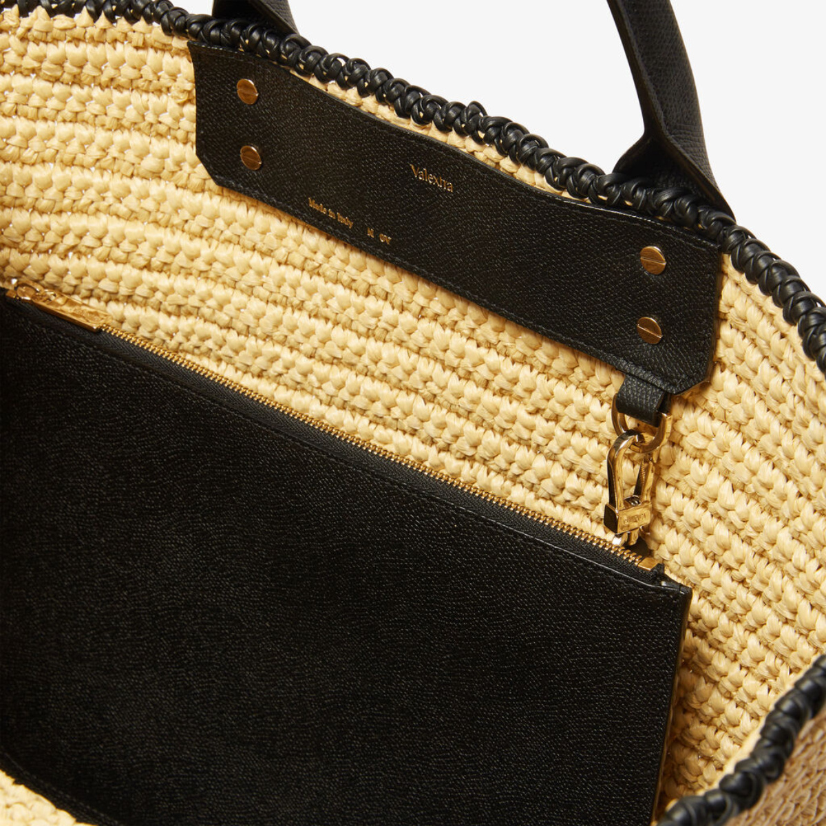 Valextra Soft Tote Raffia Crochet Large Bag In Multi