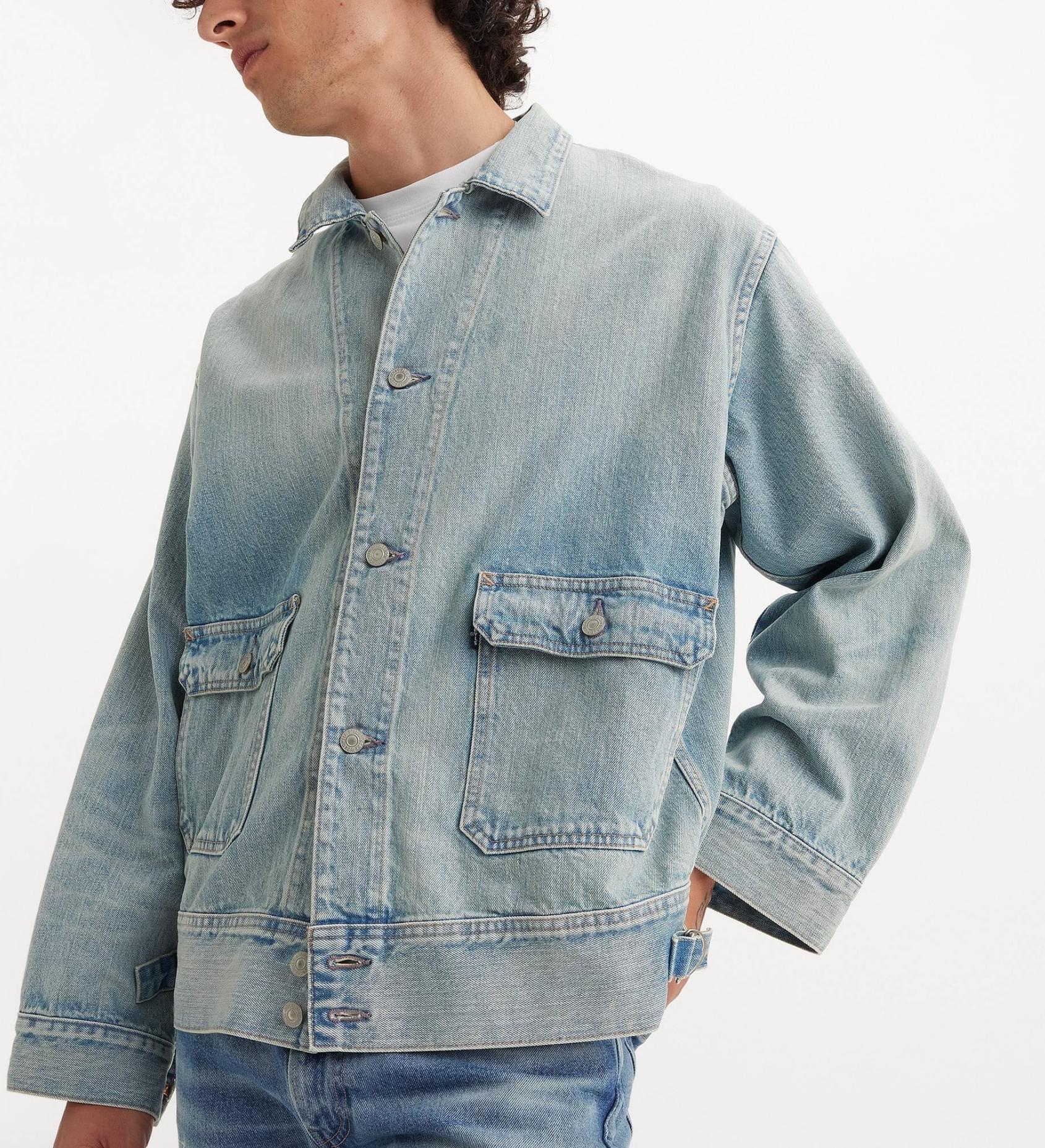 Levi's Lapel Denim Jacket In Gray