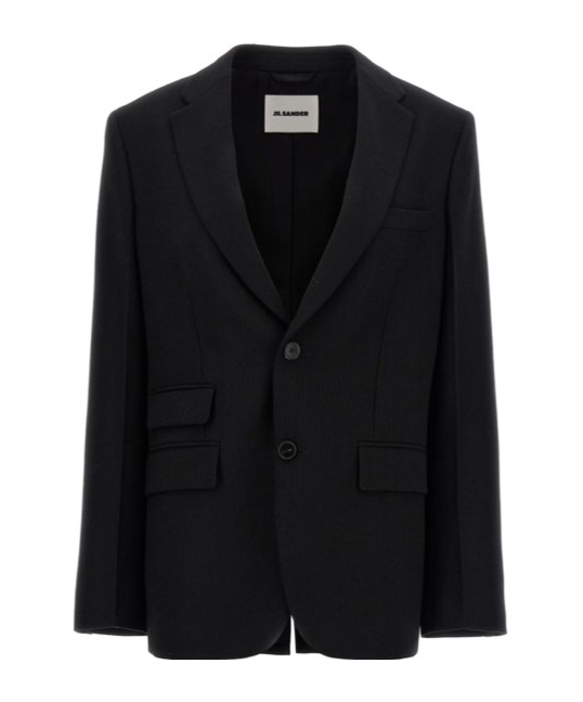 Jil Sander Single-breasted Blazer With Notch Lapel In Black