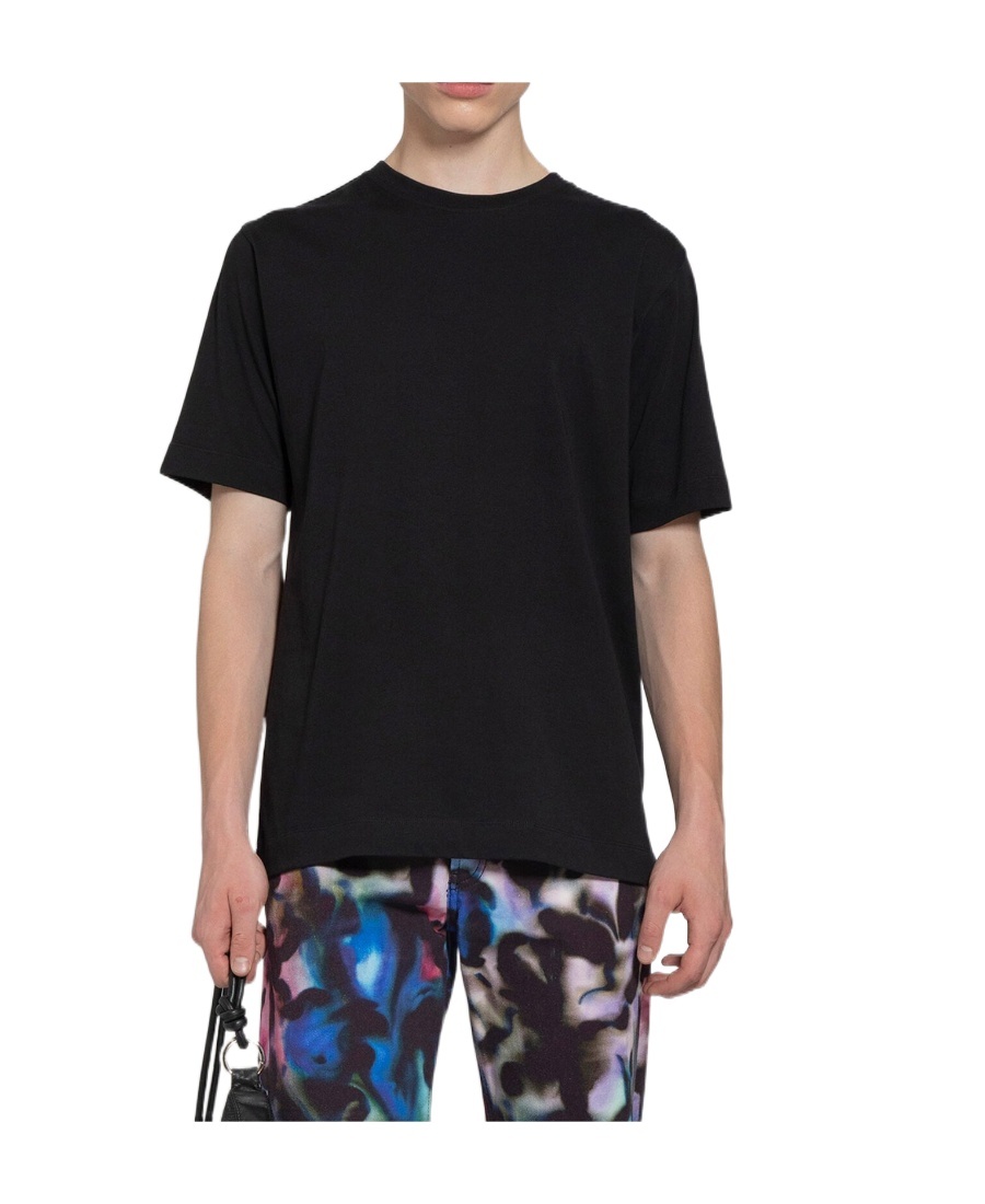 Dries Van Noten Oversized Black Cotton T-shirt In Black