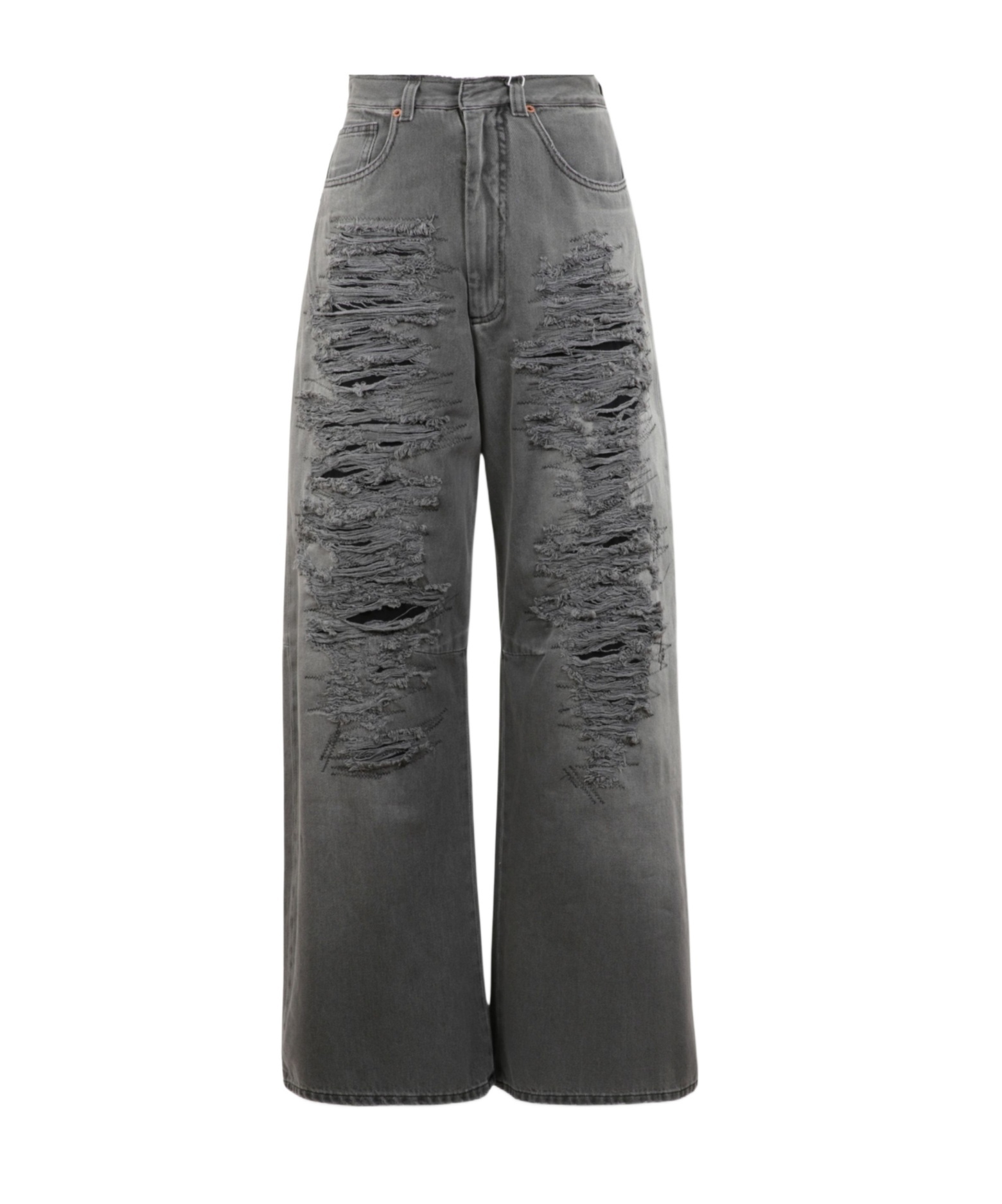 Mm6 Maison Margiela Distressed Jeans In Gray