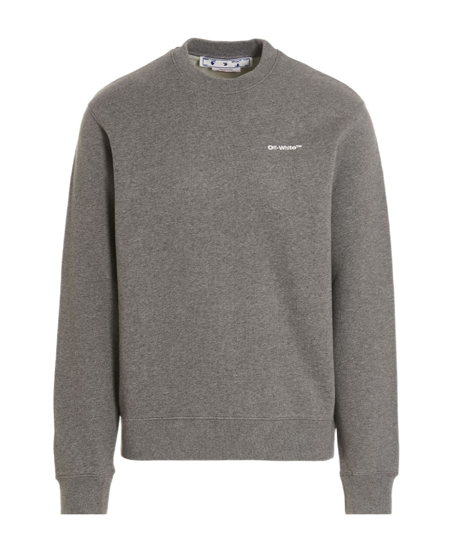 Off-white Diag Outline Logo-print Sweatshirt In Gray
