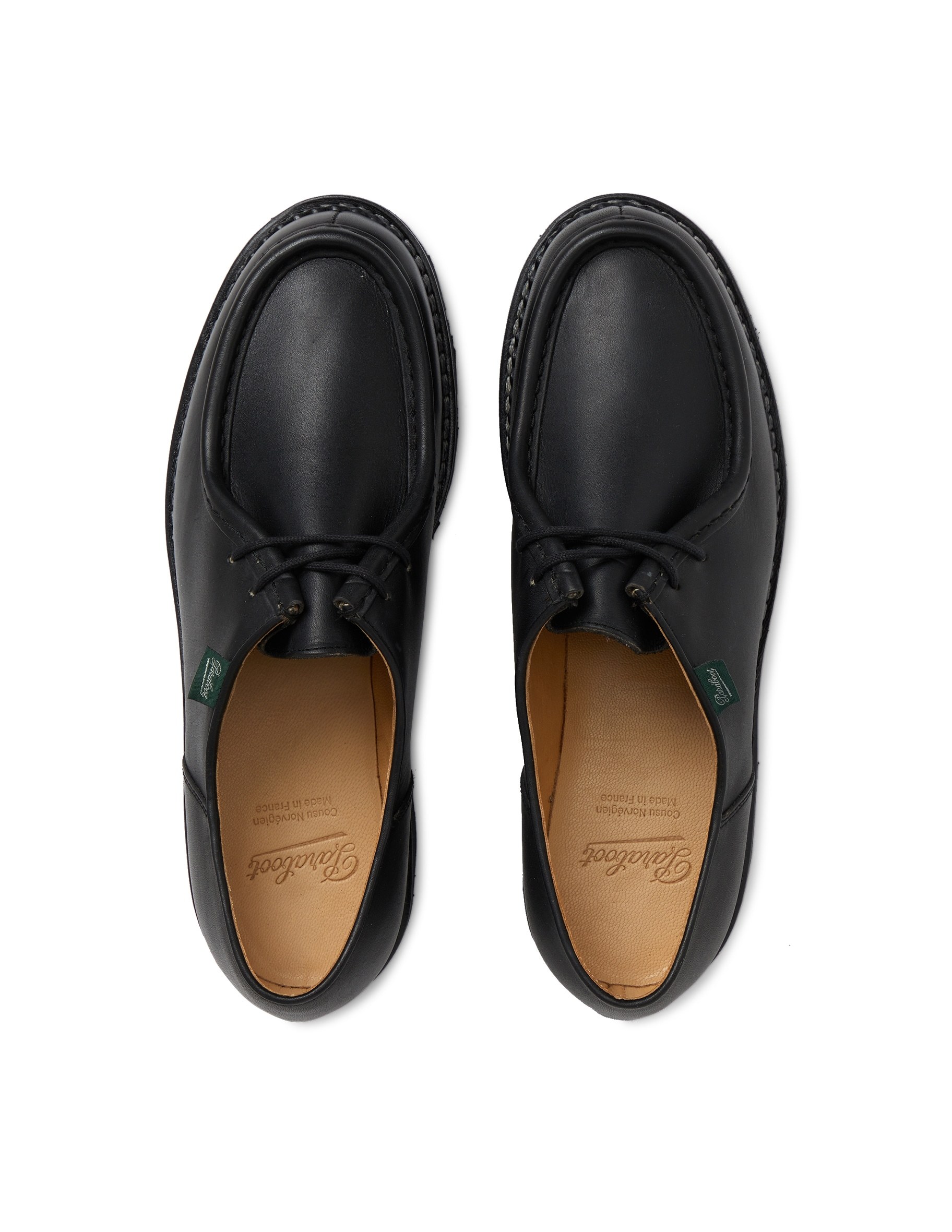 Paraboot Michael Smooth Leather Derbies Shoes In Black