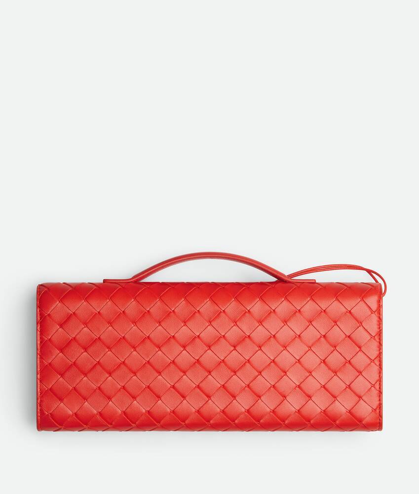 Bottega Veneta Andiamo Clutch In Red