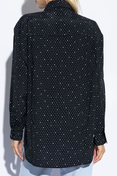 Apc Polka Dot Long-sleeved Shirt In Black