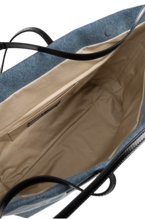 Balmain Large Logo-print Denim Tote Bag In Blue