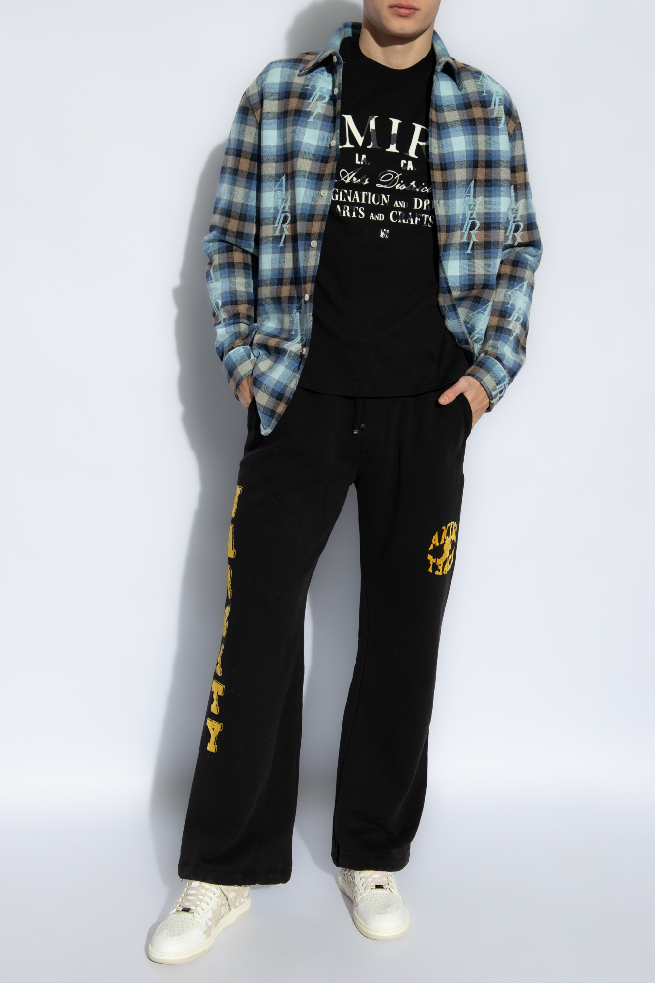 Amiri Flocked-logo Cotton Track Pants