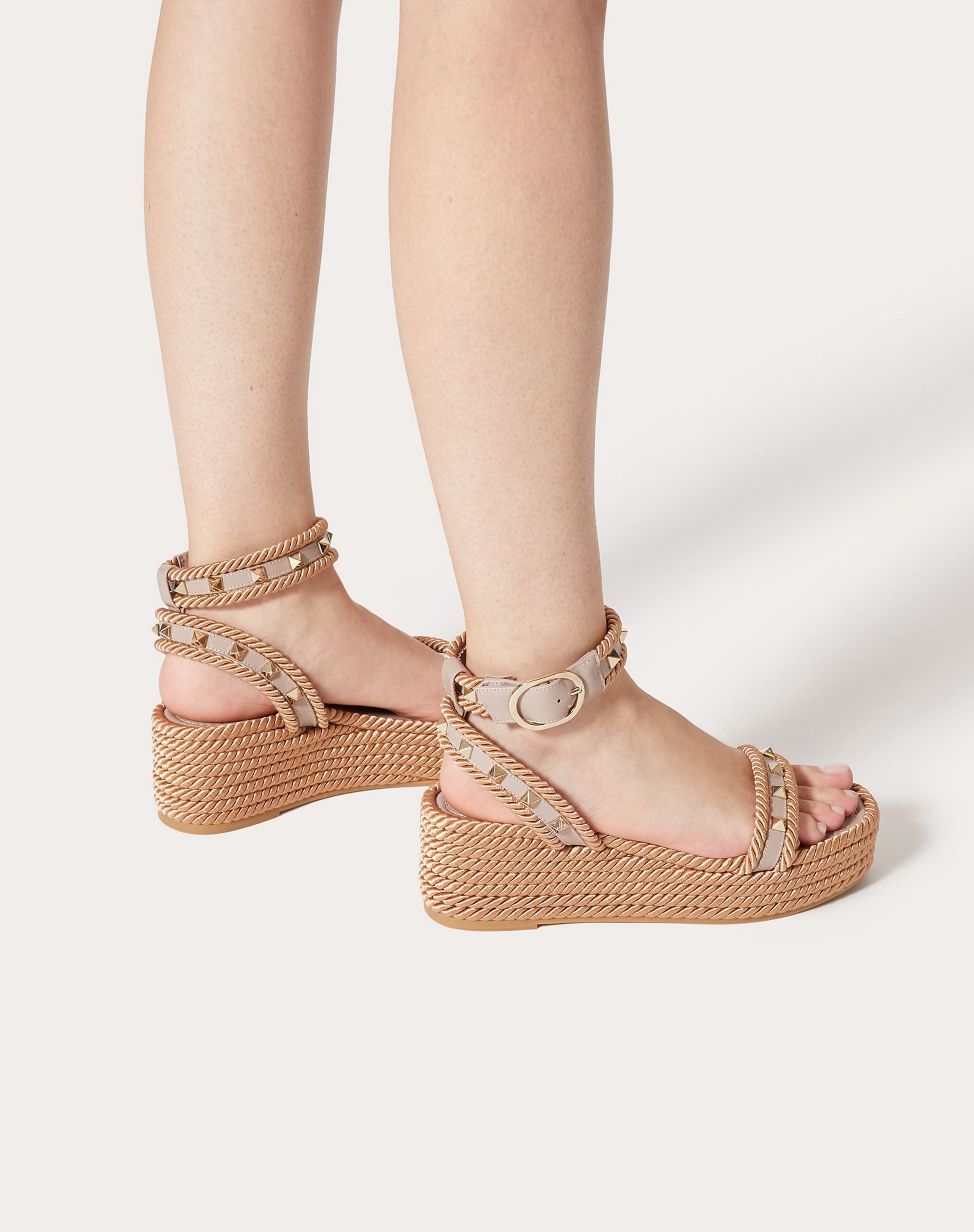 Valentino Leather Sandals In Nude