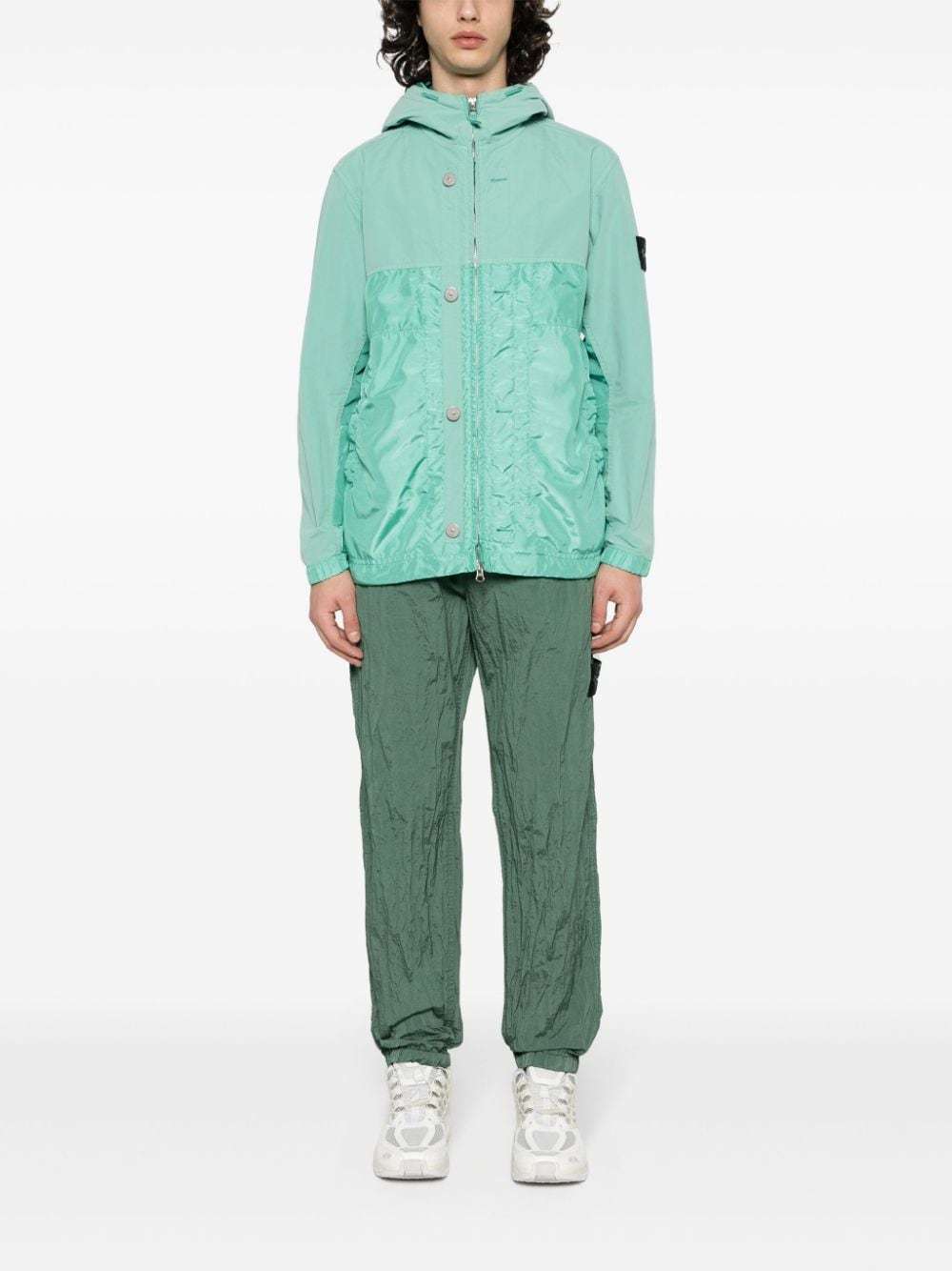 Stone Island Lightweight Hooded Jacket In Green