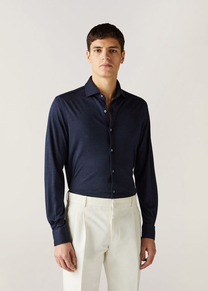 Loro Piana Logo Long-sleeved Shirt In Black