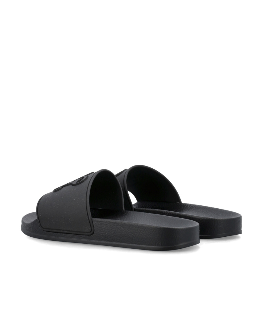 Palm Angels Logo-embossed Slides In Black