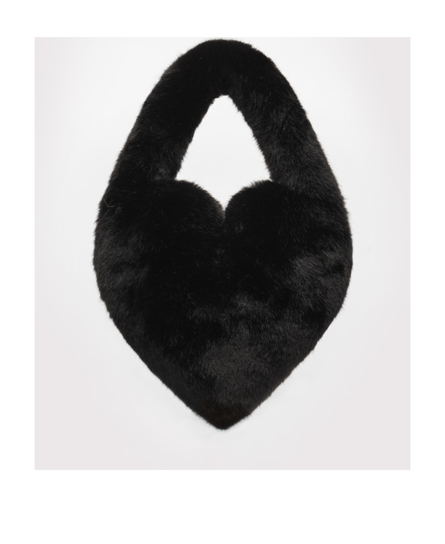 Blumarine Heart-shape Shoulder Bag In Black