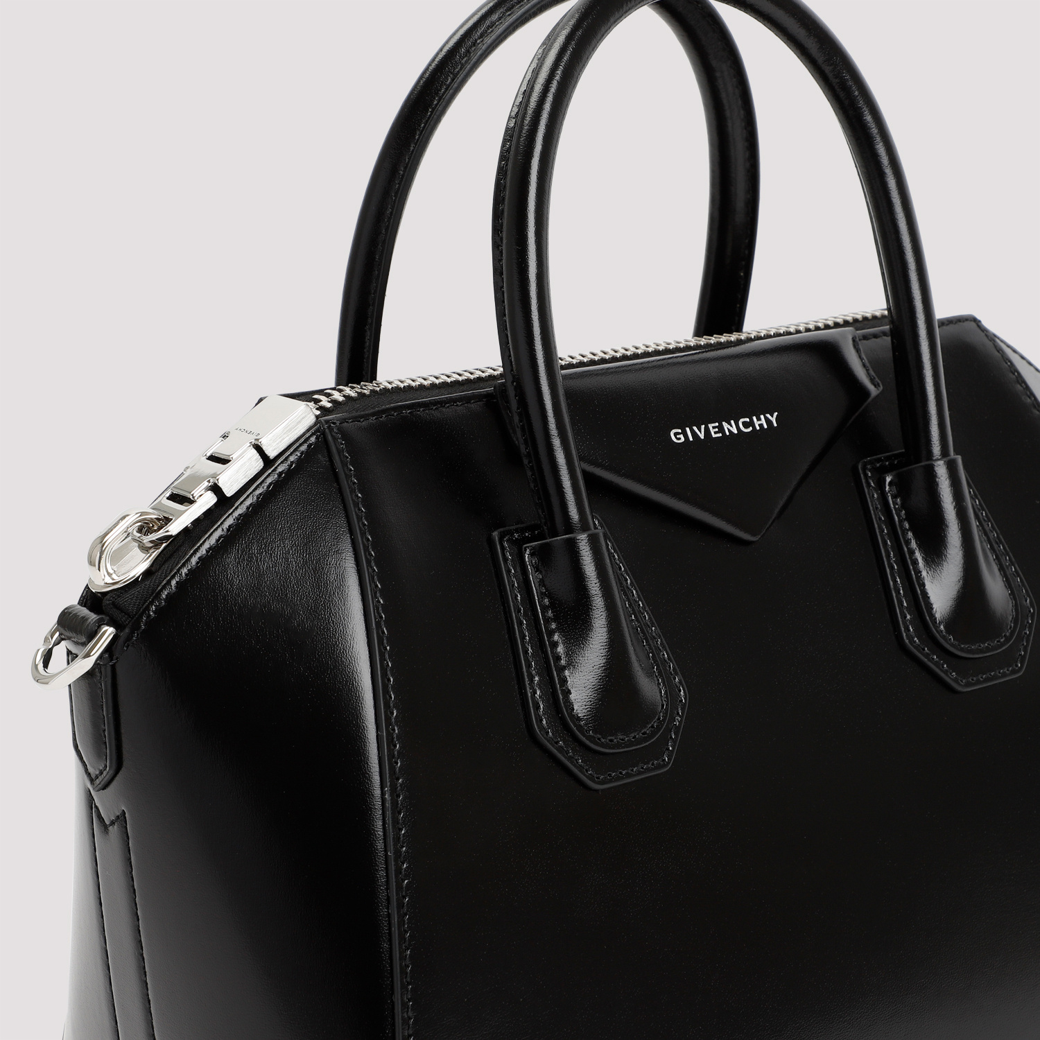 Givenchy Micro Antigona Shoulder Bag In Calf Leather In Black