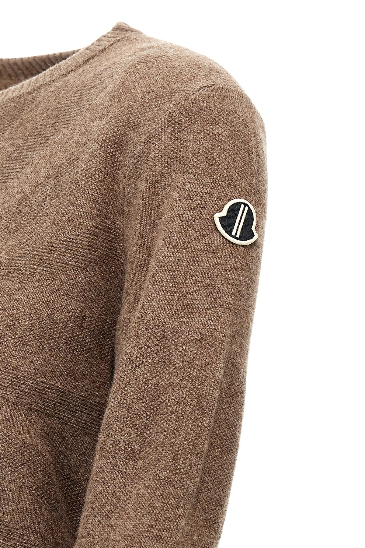 Moncler X Rick Owens Round Neck Sweater In Brown