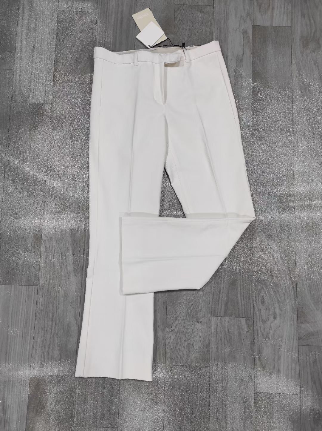 Shop Max Mara Straight Casual Pants In White