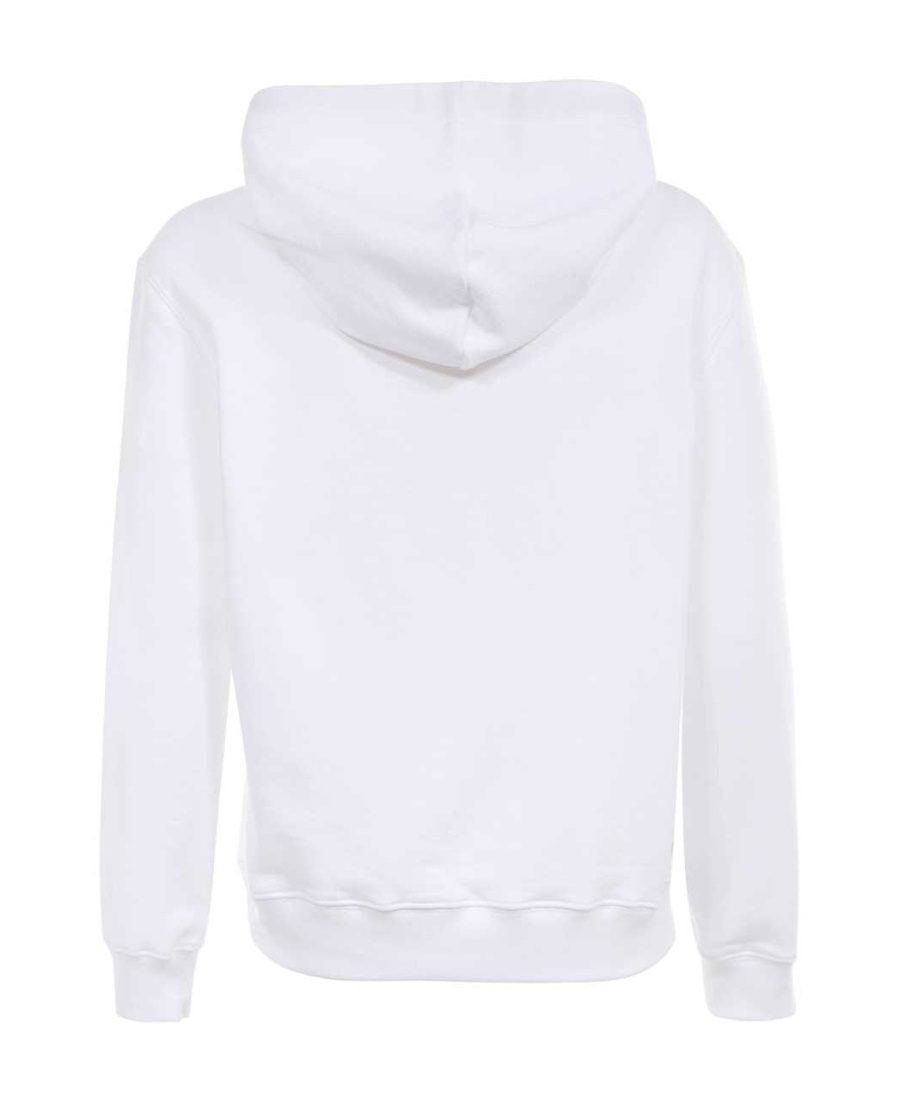 Lanvin Logo-embroidered Drawstring Hoodie In White