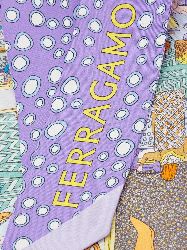 Ferragamo Atelier Print Silk Mini Bandeau In Multicolor