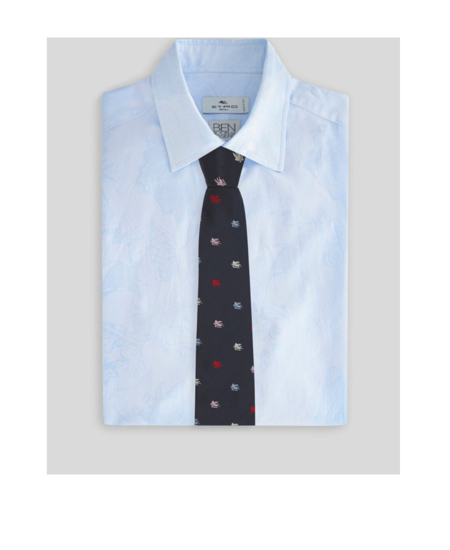 Etro Logo-jacquard Silk Tie In Black