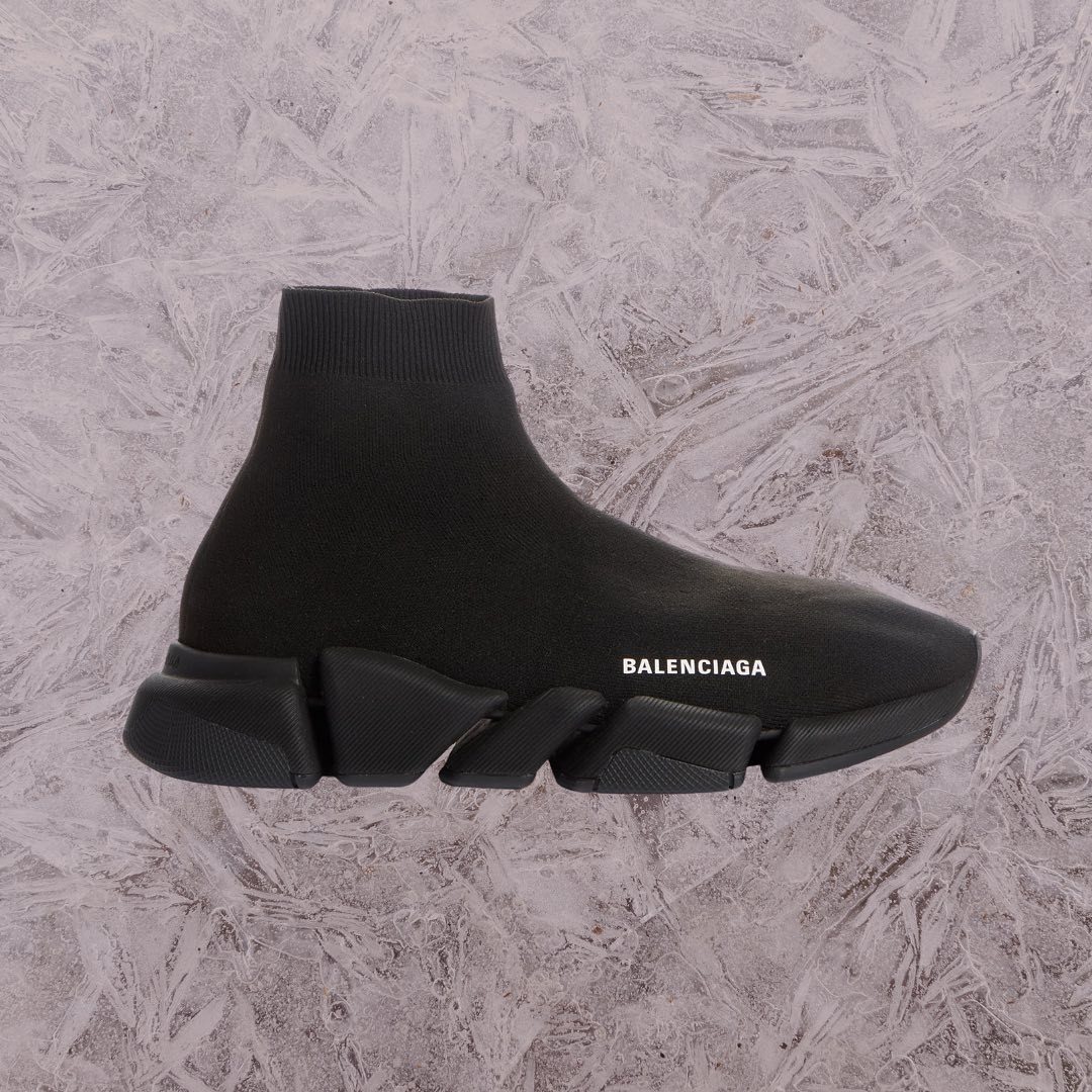 Balenciaga Black Speed Recycle Sock Sneakers In Black