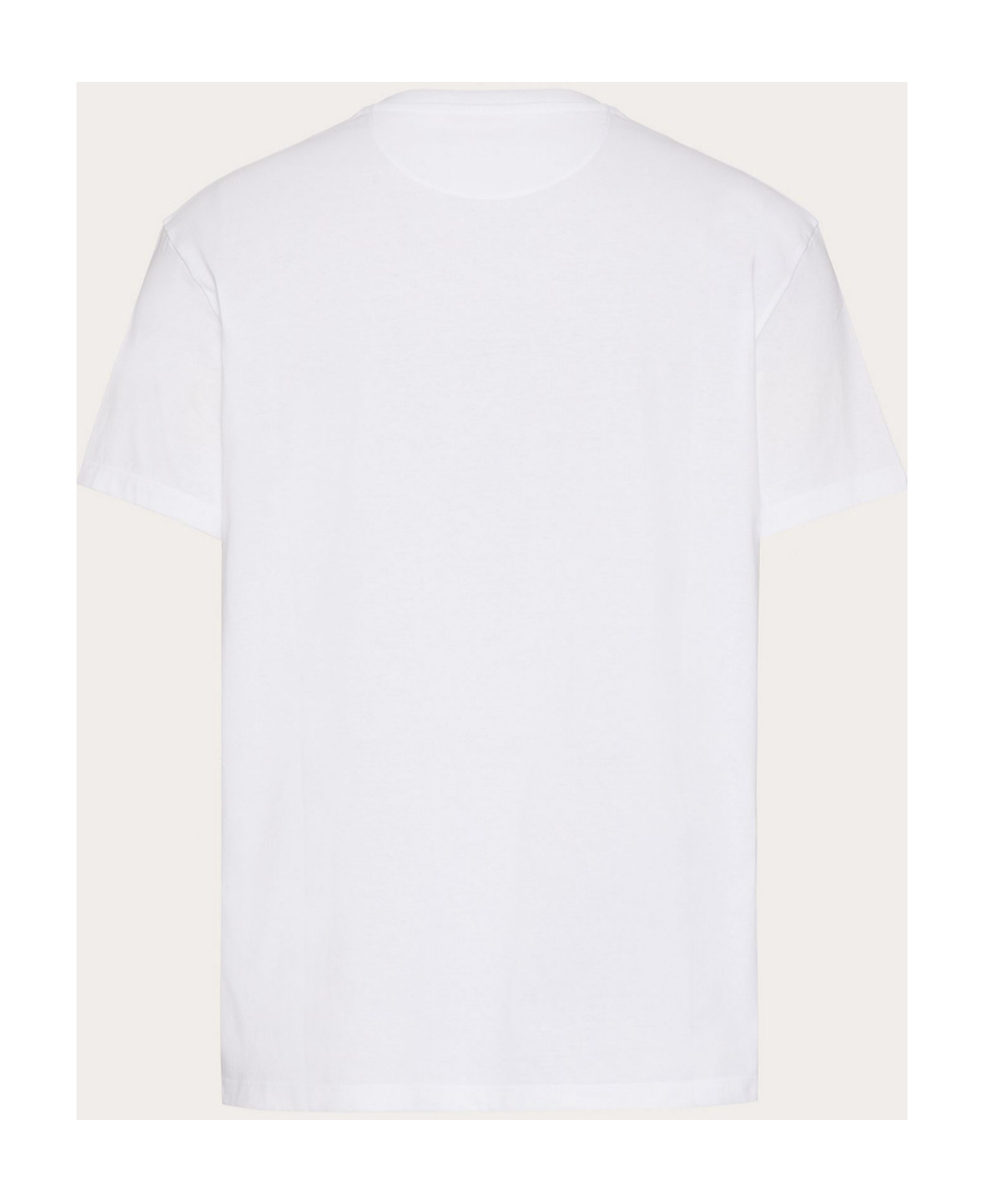 Valentino Cotton Crew Neck T-shirt With Graphic Print In White