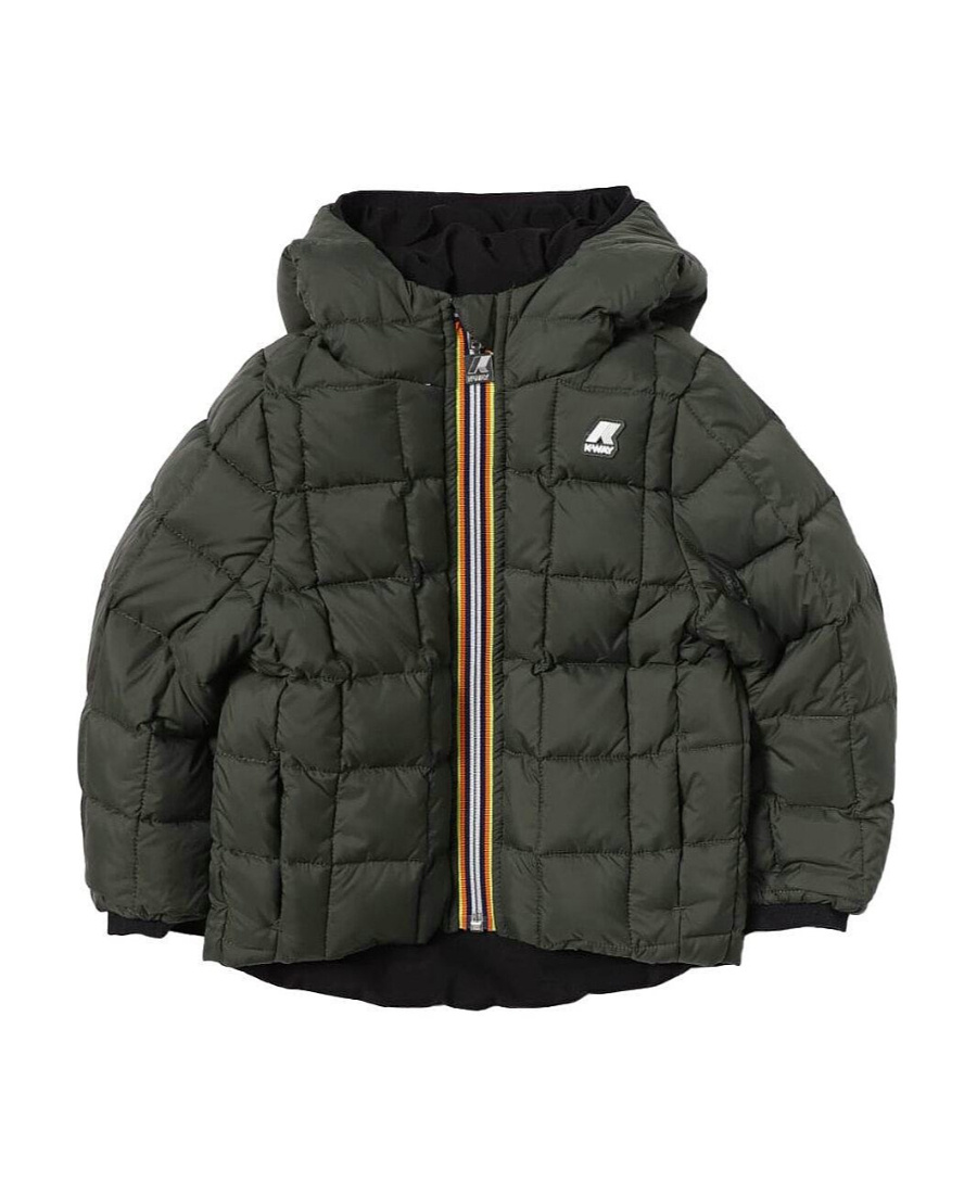 K-way Long-sleeved Hooded Down Jacket In Black