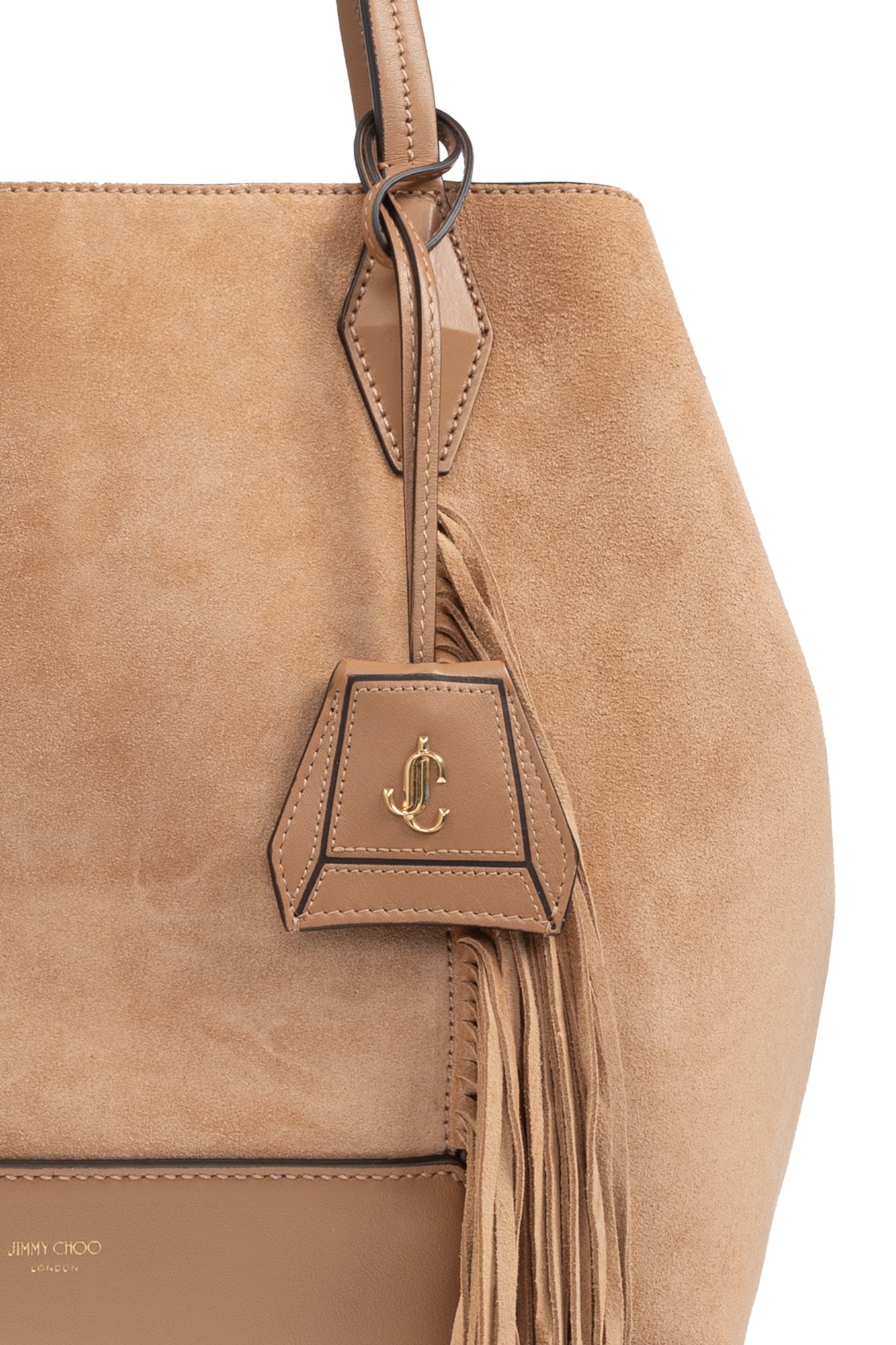 Jimmy Choo Medium Diamond Suede Fringed Tote Bag