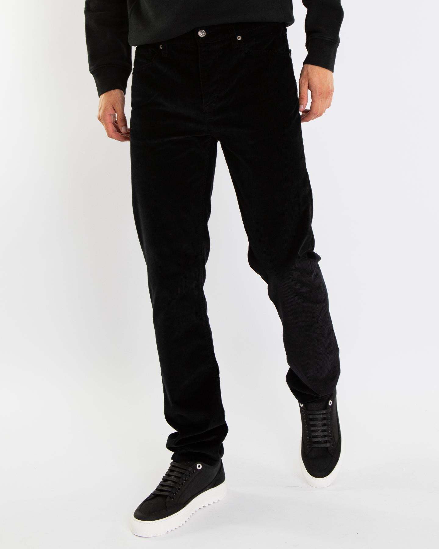 7 For All Mankind Belt-loop Casual Pants In Black