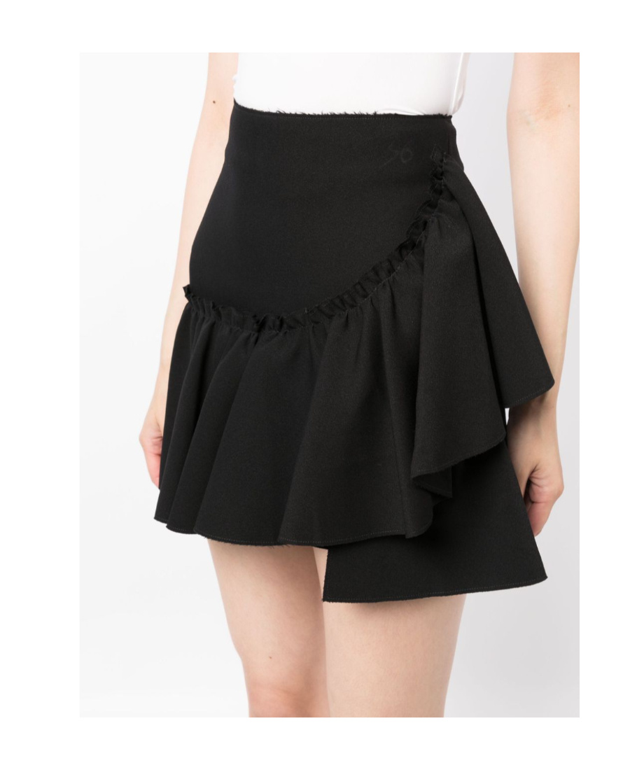 Msgm High-waist Ruffled Mini Skirt In Black