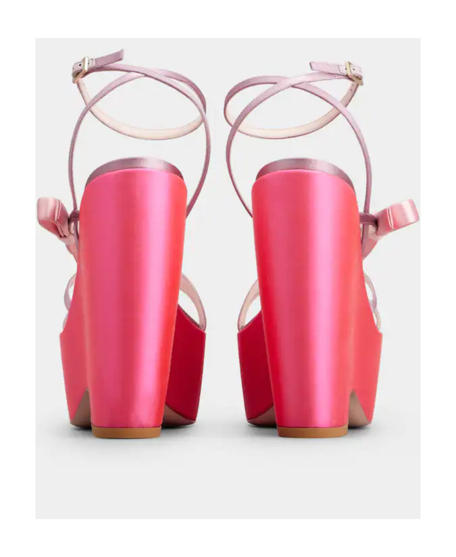 Roger Vivier Bow Detailed Wedge Sandals In Red