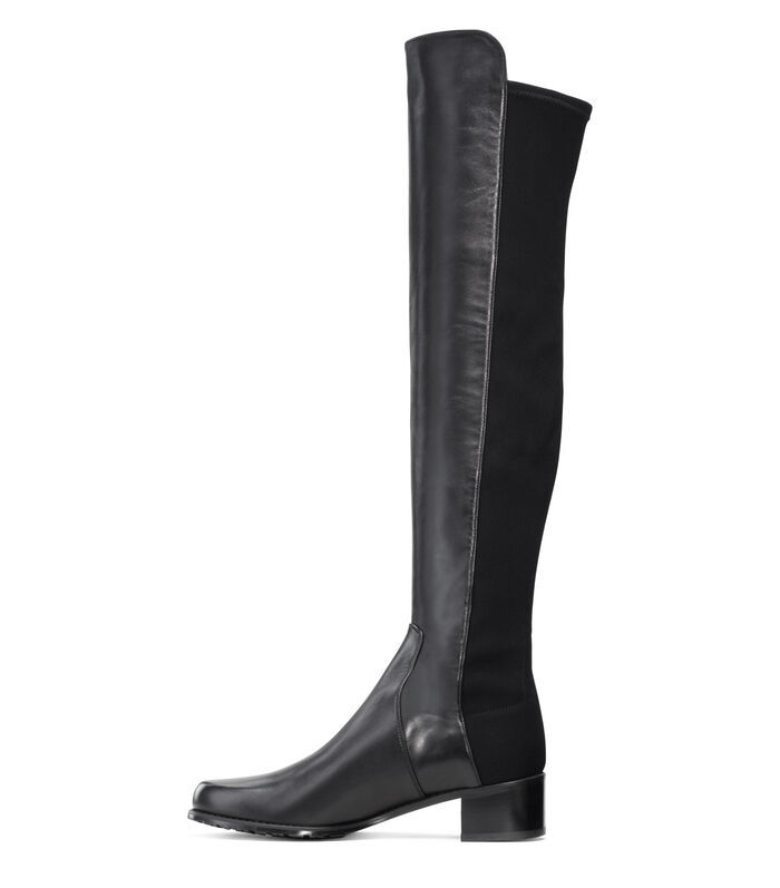 Stuart Weitzman Panelled Almond Toe Boots In Black