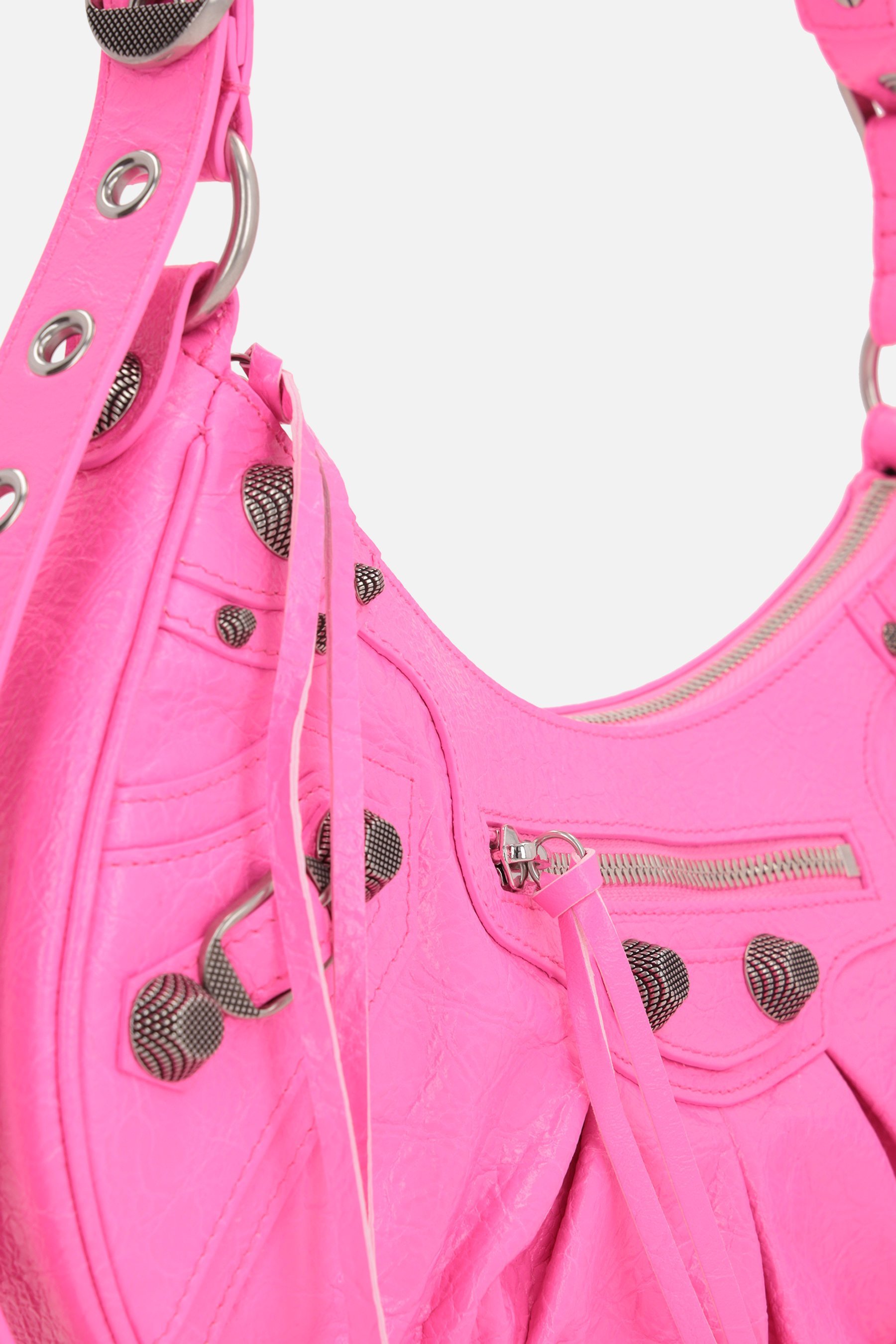 Balenciaga Women Fluo Pink Fabric Le Cagole Xs Shoulder Bag In Pink
