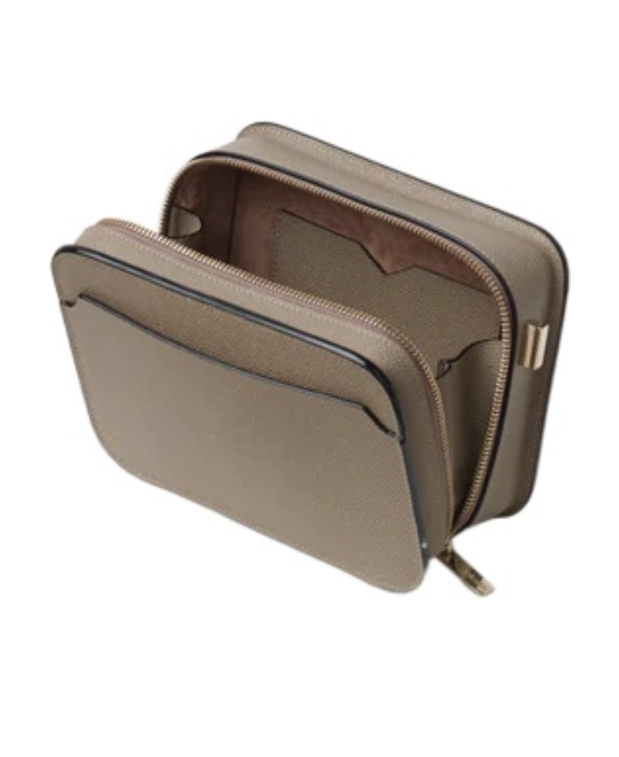 Valextra Logo Shoulder Bag In Brown