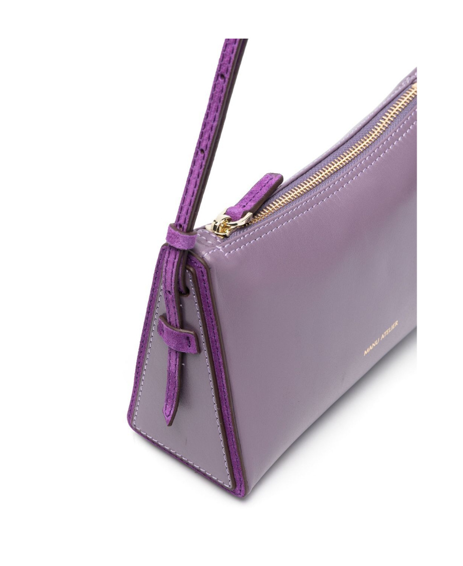 Manu Atelier Prism Mix-leather Shoulder Bag In Gray