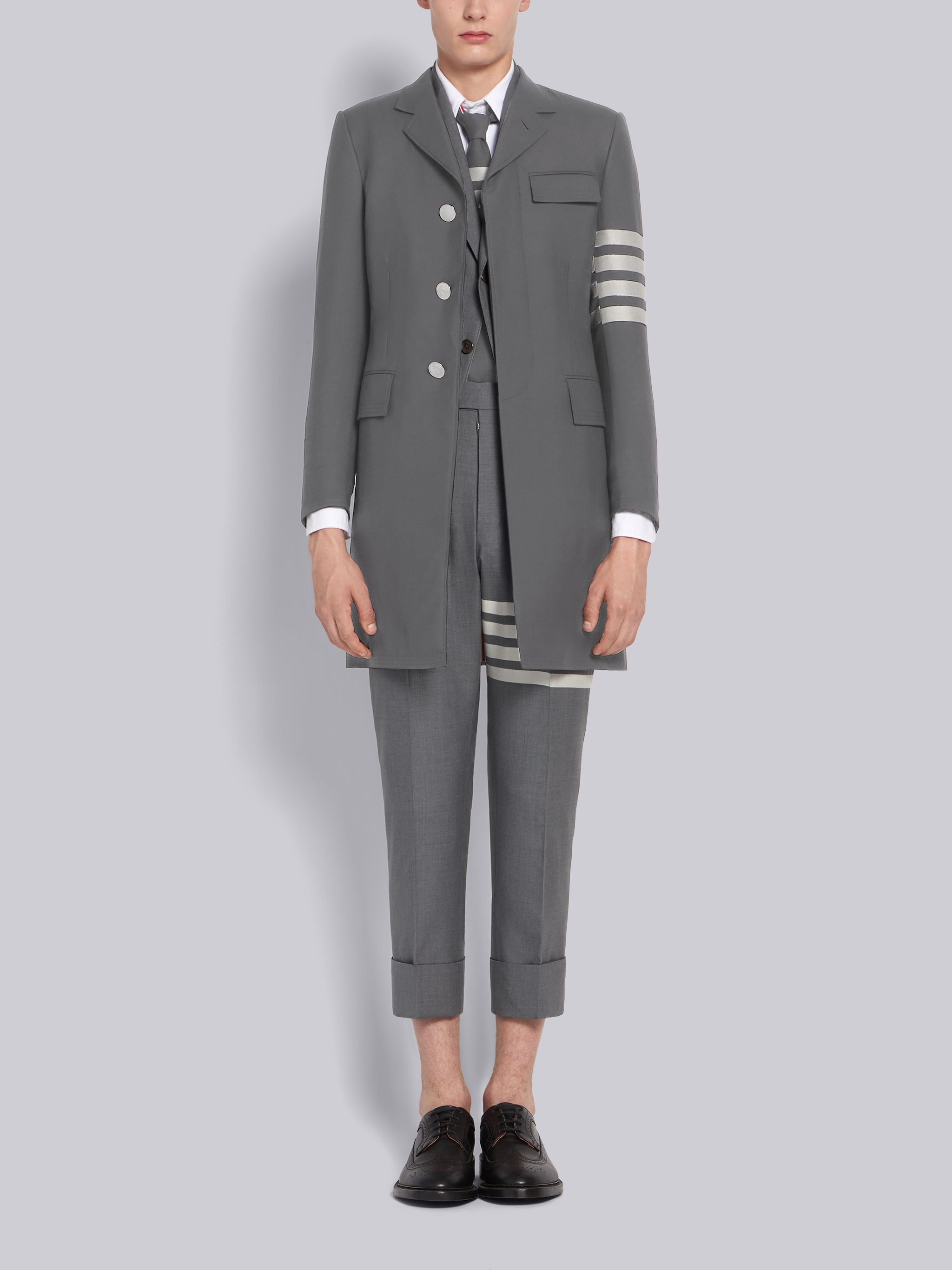 Shop Thom Browne Chesterfield Coat In Black