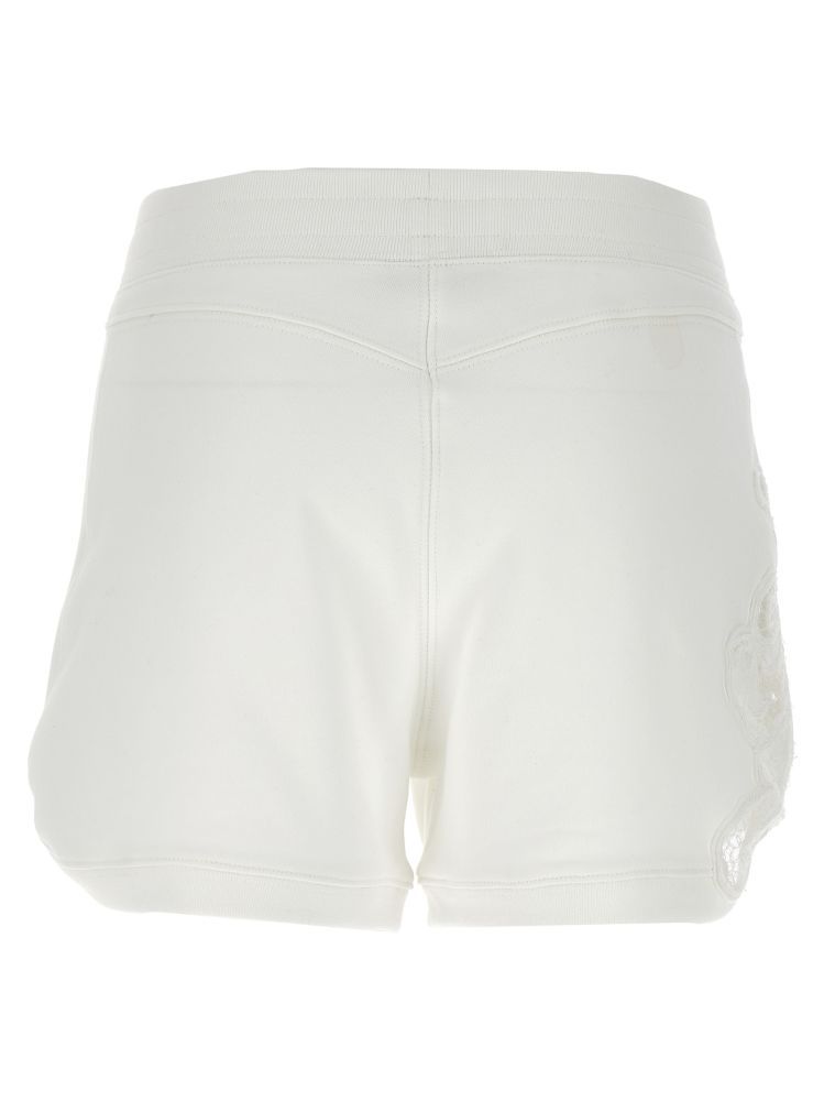 Ermanno Scervino Embroidered High-waisted Shorts In White