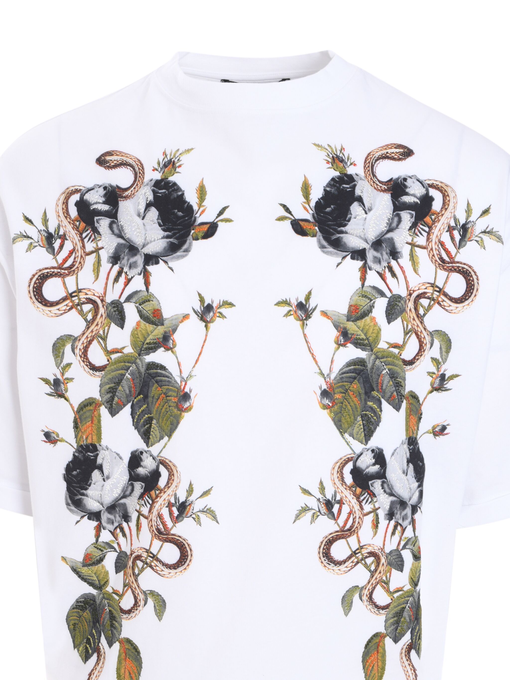 Roberto Cavalli Elements Foulard T-shirt In White