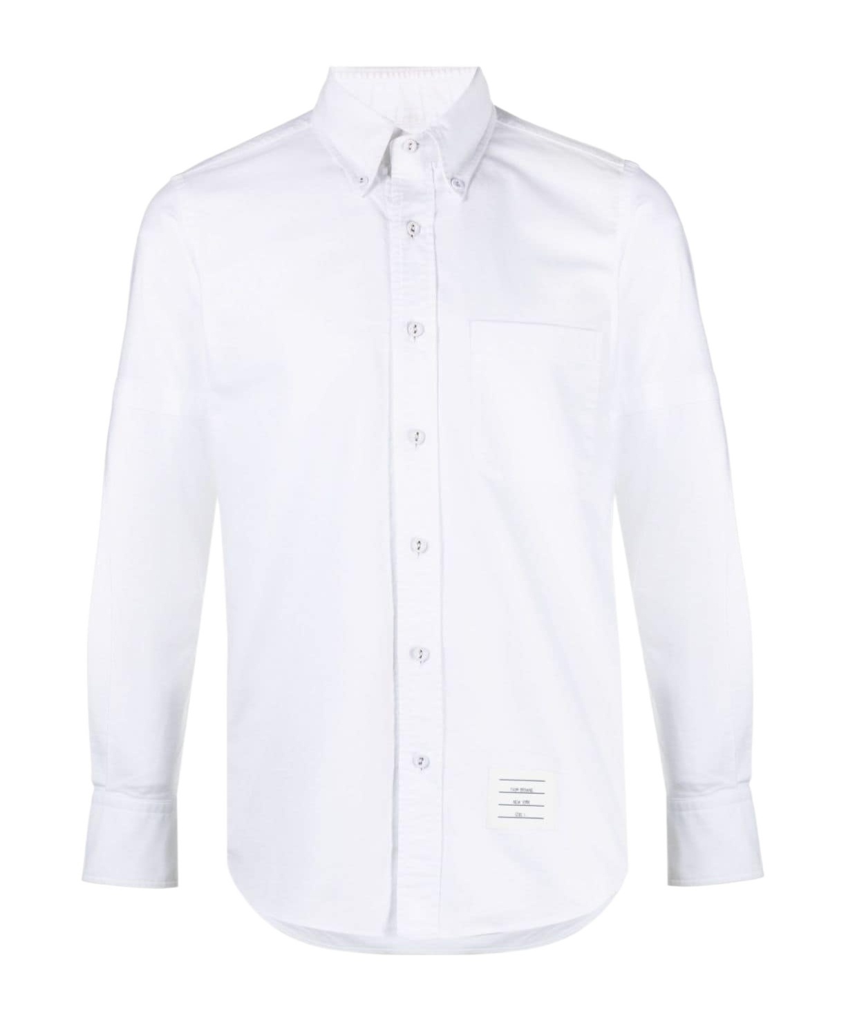 Thom Browne Long-sleeve Button-down Oxford Shirt In White