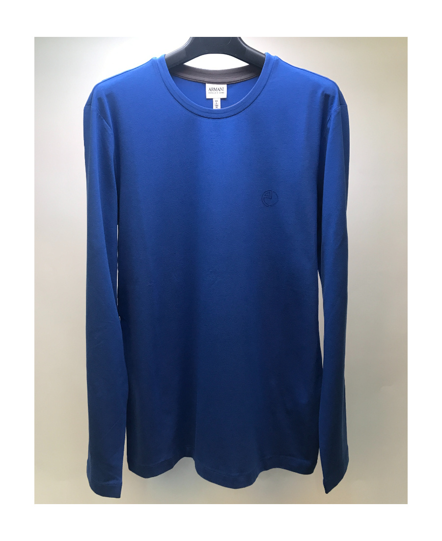 ARMANI COLLEZIONI LOGO ROUND COLLAR LONG-SLEEVED T-SHIRT