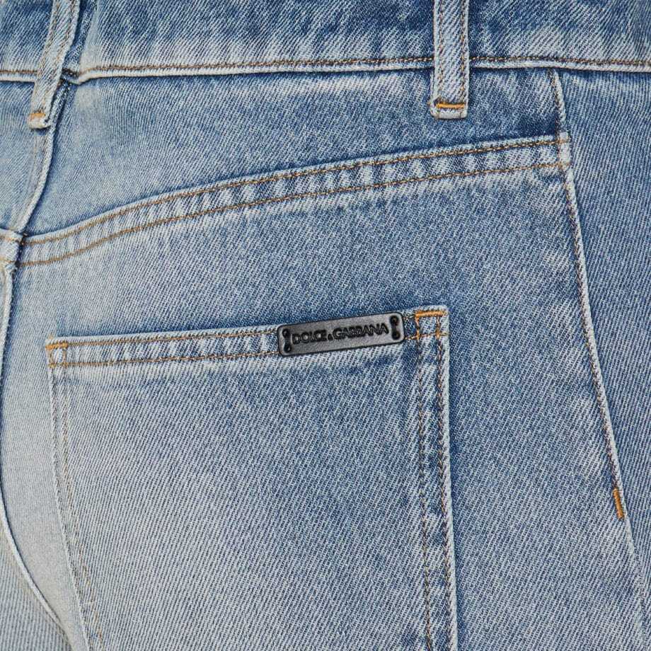 Dolce & Gabbana Patch Pockets Tapered-legged Jeans In Gray