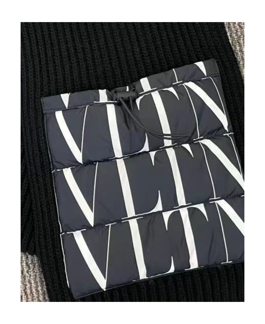Valentino Vltn Virgin Wool Scarf In Black