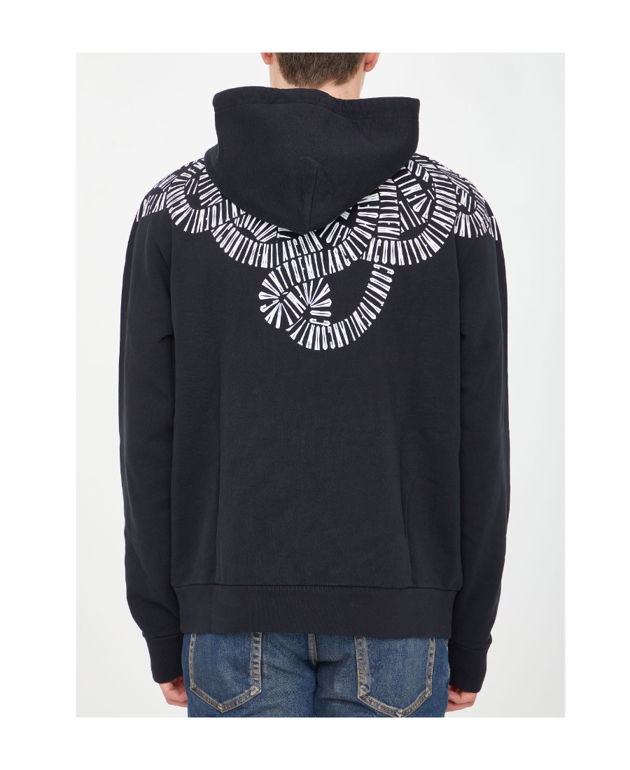 Marcelo Burlon County Of Milan Snake Wings Cotton Hoodie In Black