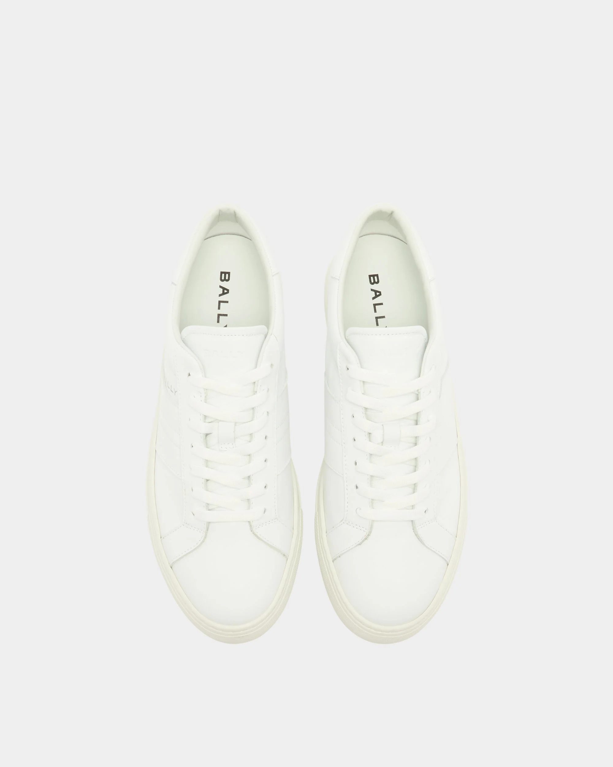 Bally Hedon Leather Sneakers In White