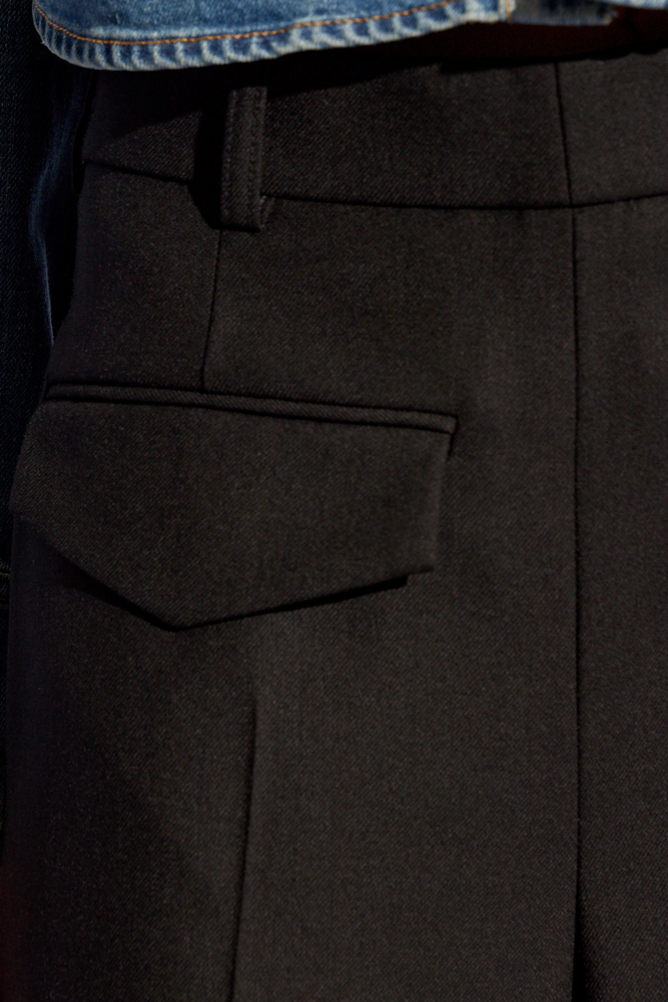 Victoria Beckham Reverse Front Tailored Trousers In Black