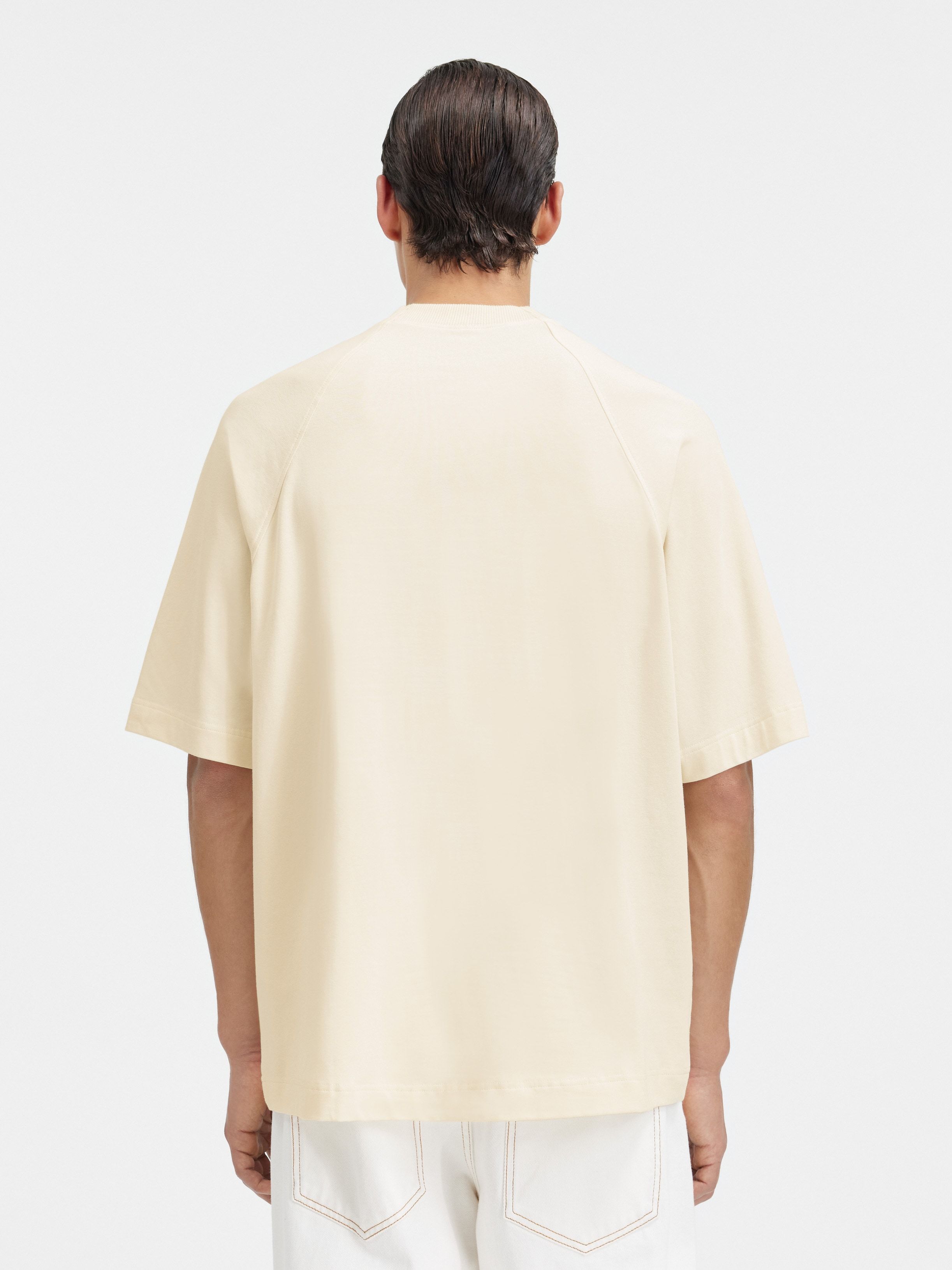 Shop Jacquemus Typo Crewneck T-shirt In Nude