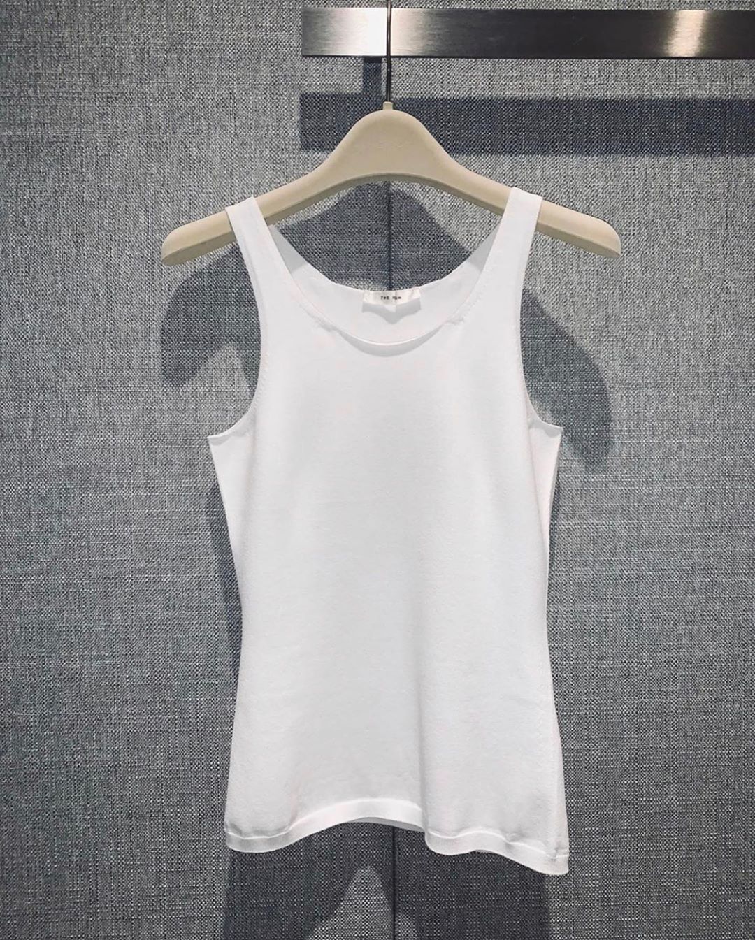Saint Laurent Ribbed Scoop Neck Top In White