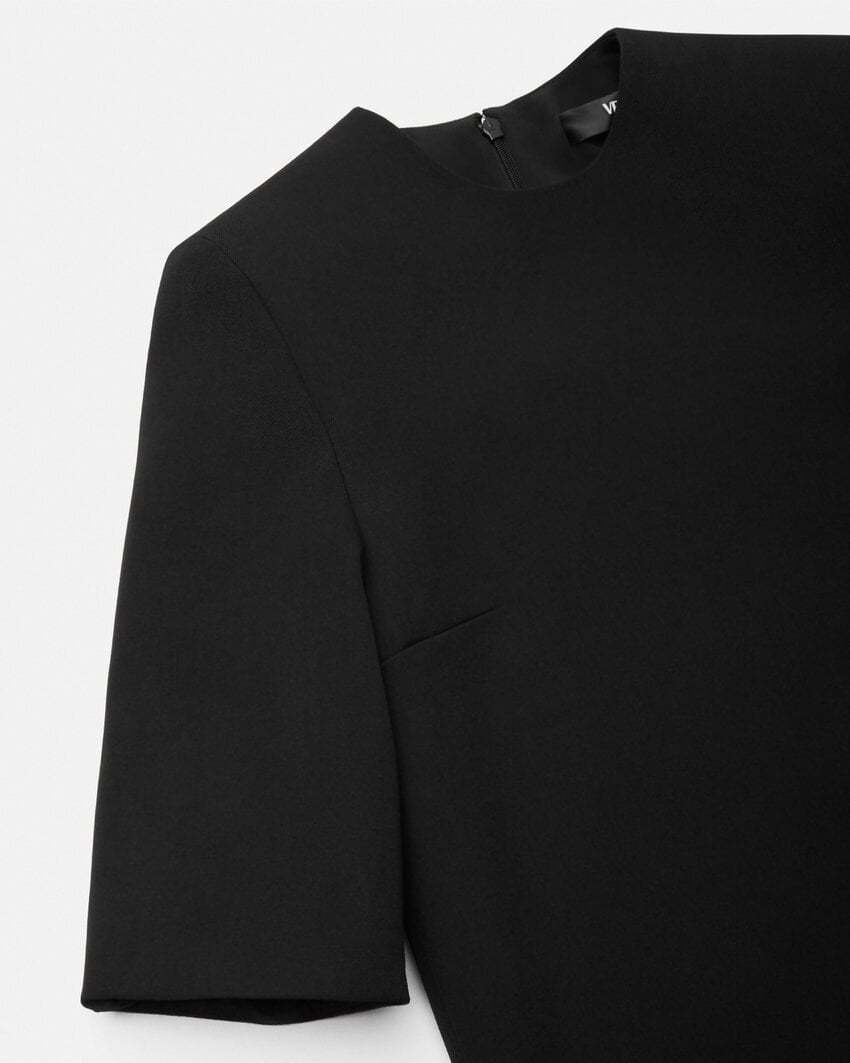 Versace Wool Gabardine Minidress In Black