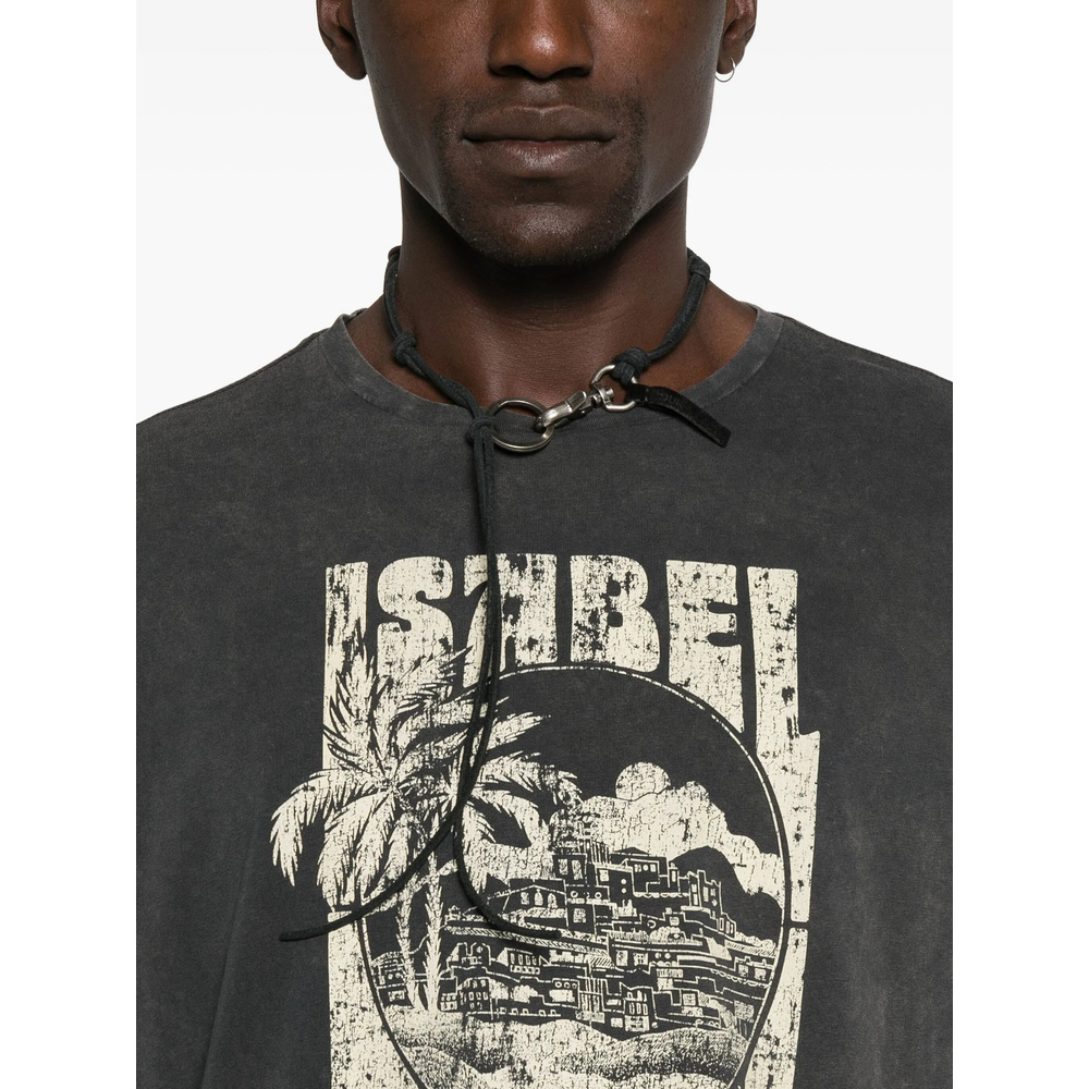 Isabel Marant Graphic-print Long-sleeve T-shirt In Gray